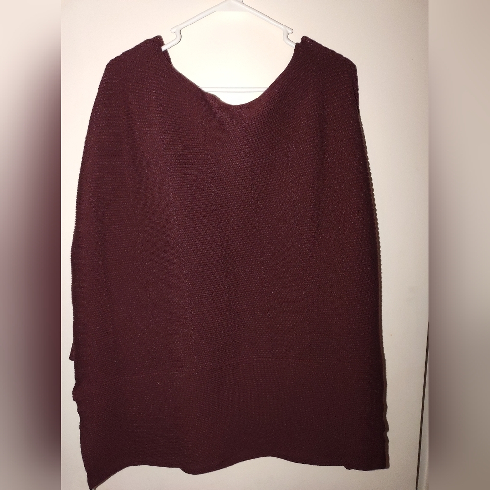 Red Turtleneck Sweater with Cowl Neck Design